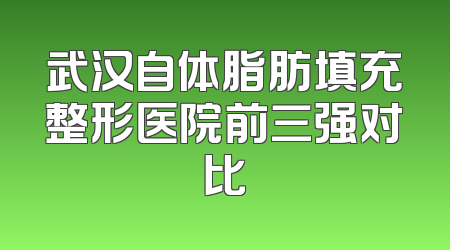 武汉自体脂肪填充整形医院前三强对比